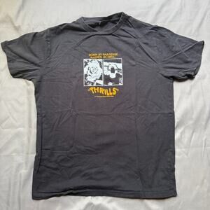 Thrills Shirt Mens Medium Black Australia Born in Paradise Raised in Hell
